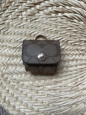 Coach Brown Signature Canvas AirPod Case